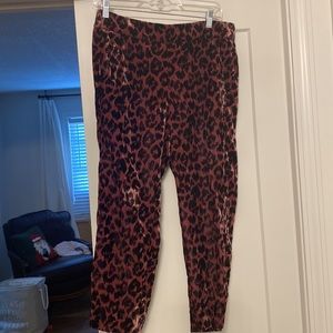 J.Crew leopard velvet pull-on style pants. 6P